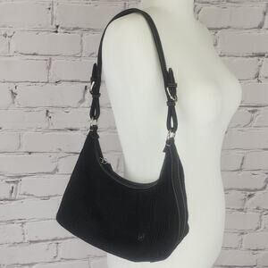 The Sak Crocheted Black Shoulder Bag leather adjustable straps Bohochic